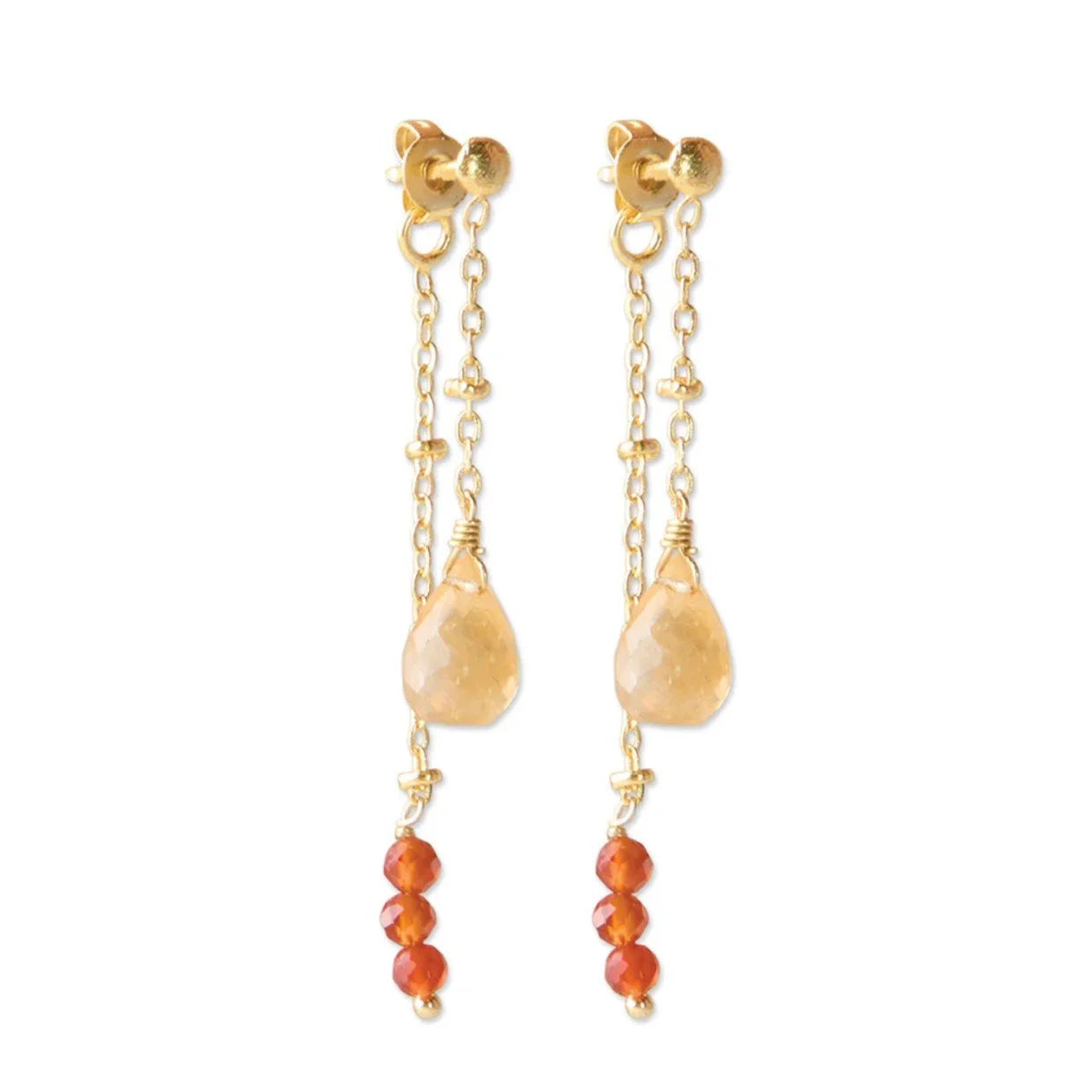 A Beautiful Story Oorbellen Felicity Citrien Carneool - AW30741