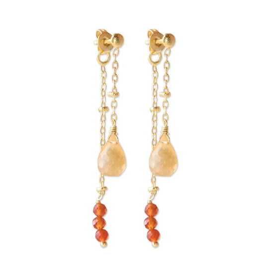 A Beautiful Story Oorbellen Felicity Citrien Carneool - AW30741