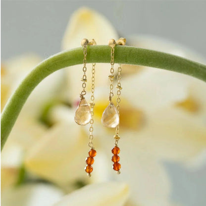 A Beautiful Story Oorbellen Felicity Citrien Carneool - AW30741
