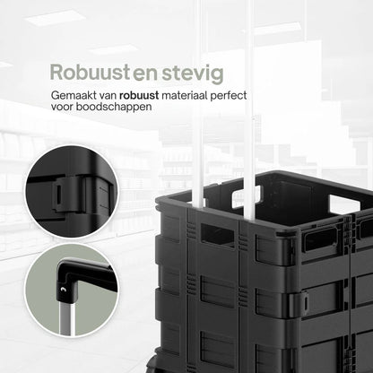 O'DADDY Boodschappentrolley met Wielen - XL 50L met 2 Wielen - Inklapbare Boodschappenkra