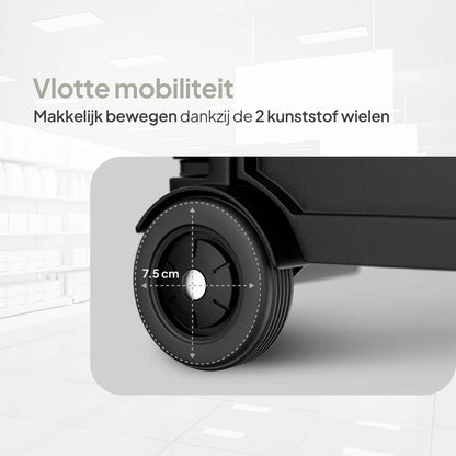 O'DADDY Boodschappentrolley met Wielen - XL 50L met 2 Wielen - Inklapbare Boodschappenkra