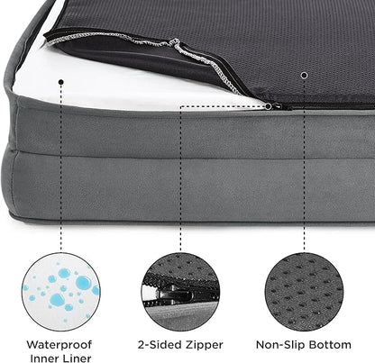 Bedsure L Plus Orthopedisch Hondenbed voor Grote Honden - L-Plus grijs (96cm)