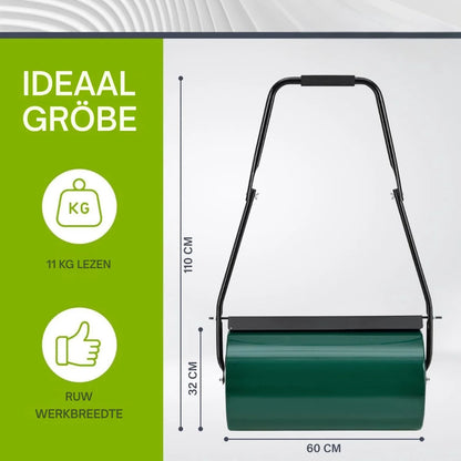 Tuinwals Groen Metaal 60cm 48liter