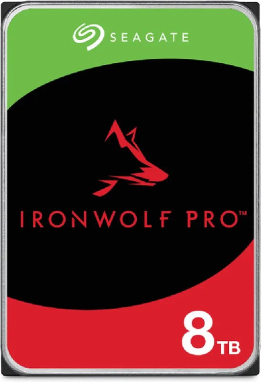 Seagate IronWolf Pro, 8TB, Enterprise NAS Internal Hard Drive HDD – CMR, 3.5", SATA, 6Gb/s, 7200RPM, 256MB Cache, for RAID Network-Attached Storage, Rescue Services (ST8000NT001)