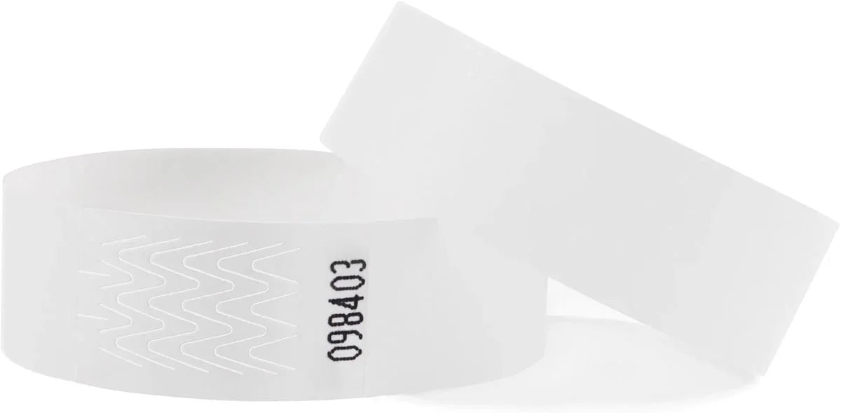 Tyband polsband 19mm x255mm wit genummerd 1-10000