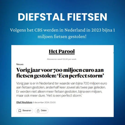 Loxure Vouwslot met Alarm - Alarmsysteem voor Fiets & Scooter - Kettingslot - Fietsalarm met Slot - 120 Decibel - Waterdicht Fietsslot