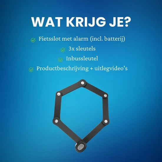 Loxure Vouwslot met Alarm - Alarmsysteem voor Fiets & Scooter - Kettingslot - Fietsalarm met Slot - 120 Decibel - Waterdicht Fietsslot