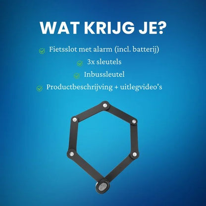 Loxure Vouwslot met Alarm - Alarmsysteem voor Fiets & Scooter - Kettingslot - Fietsalarm met Slot - 120 Decibel - Waterdicht Fietsslot