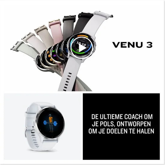 Garmin Venu 3s - Smartwatch - AMOLED-Scherm - 41mm - Ivory