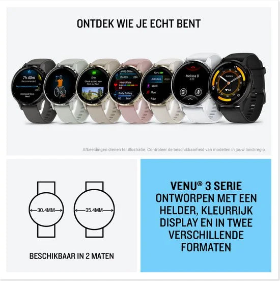 Garmin Venu 3s - Smartwatch - AMOLED-Scherm - 41mm - Ivory