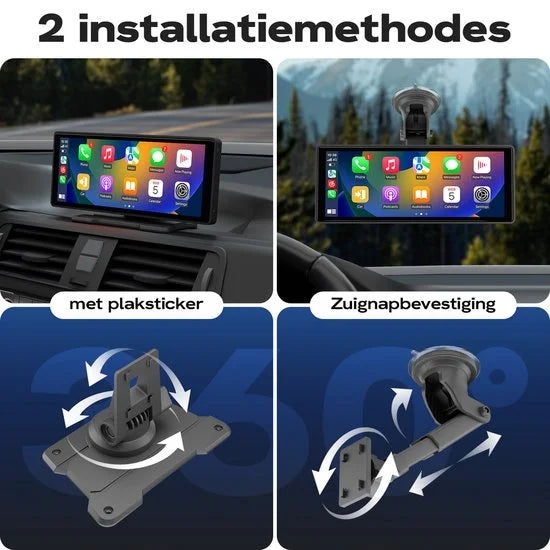 GS Goods Carplay - Carplay Scherm - Apple Carplay - Antroid Carplay - Touchscreen - Inclusief Achteruitrijcamera - 10 Inch - Zwart