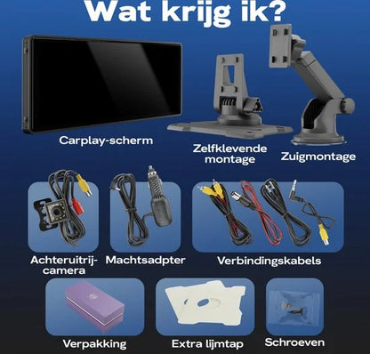 GS Goods Carplay - Carplay Scherm - Apple Carplay - Antroid Carplay - Touchscreen - Inclusief Achteruitrijcamera - 10 Inch - Zwart