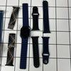 apple watch 7 series aluminimum blauw 41 mm 4 extra bandjes zwart/scout-blauw/lichtblauw kliterband/meerdere kleuren