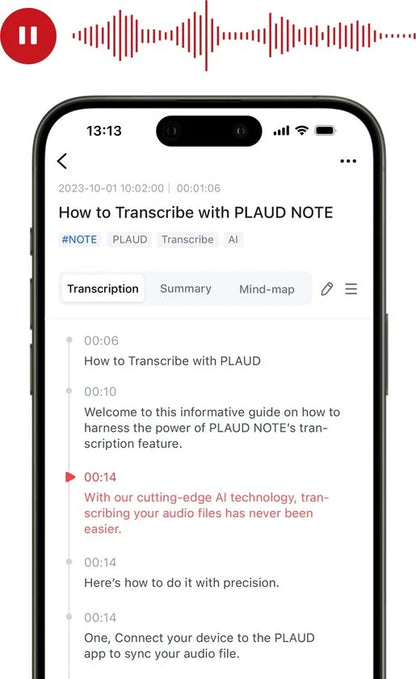 Plaud Note - LLM Empowered - AI Voice Recorder - 64 gb intern geheugen - Black - Zwart - 112 Talen