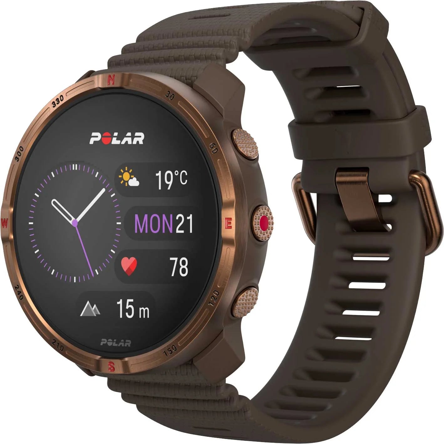 Polar Grit X2 Outdoor Watch - Brown Coppler - maat S-L