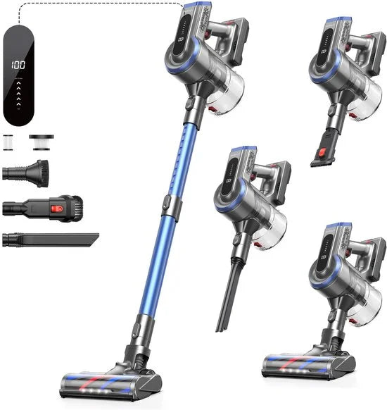 Honiture S12 - Steelstofzuiger - Draadloos - Zakloos - Turboborstel