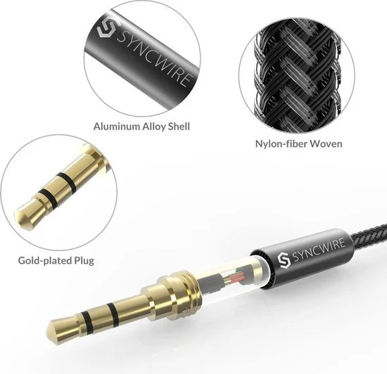 syncwire premium audio cable Stereo-audiokabel/AUX-kabel, 3,5 mm, 1 meter