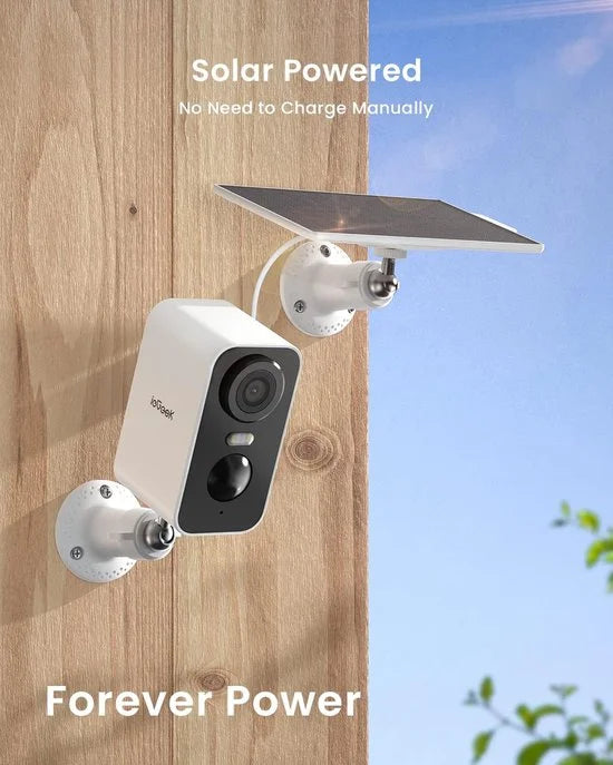 ieGeek ZS-GX3S 3MP Beveiligingscamera - draadloos buiten met zonnepaneelcamera's - CCTV-camera met kleurennachtzicht - 2-weg gesprek - PIR menselijke detectie