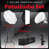 Softbox fotostudio set 50 x 70cm Inclusief flitsparaplu - LED studiolamp 4800 Lumen 3000-6000K - 2m verstelbaar statief