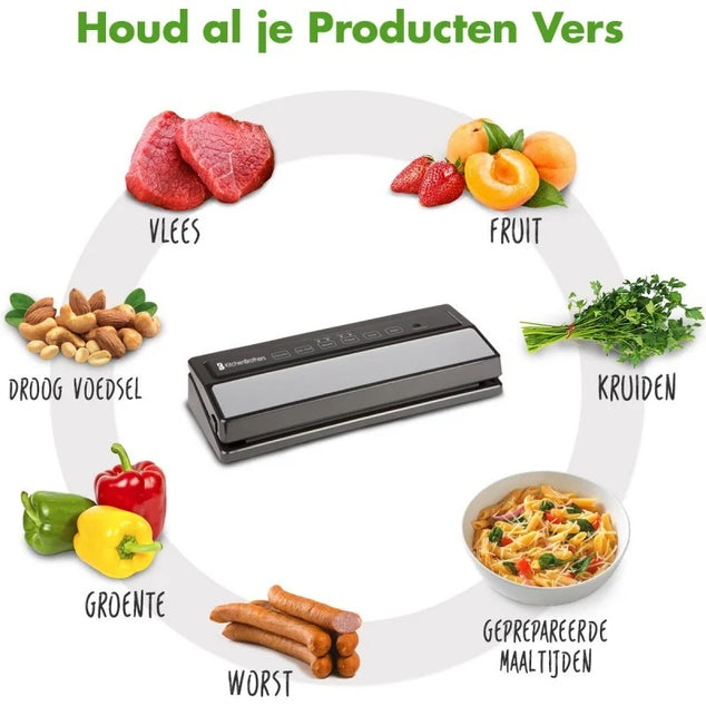 KITCHENBROTHERS KB667 vacuümmachine 110W met instelbare zuigkracht