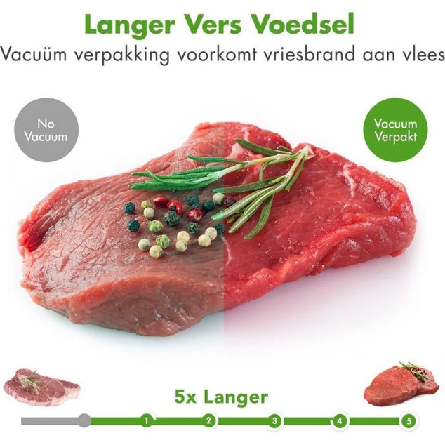 KITCHENBROTHERS KB667 vacuümmachine 110W met instelbare zuigkracht