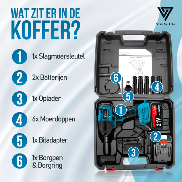 VESTO ACCU SLAGMOERSLEUTEL 21V