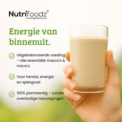 Nutrifoodz - Eiwitpoeder Vegan - Complete Protein - Vegan Eiwitshake - Vanillesmaak - 20 maaltijden - Maaltijdshake – Essentiële vitamines en mineralen