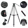 Andoer D1801 Professionele Fotografie Statief Aluminium Panorama Hoofd 3 Sectie Laadvermogen 10kg voor DSLR Camera Camcorder