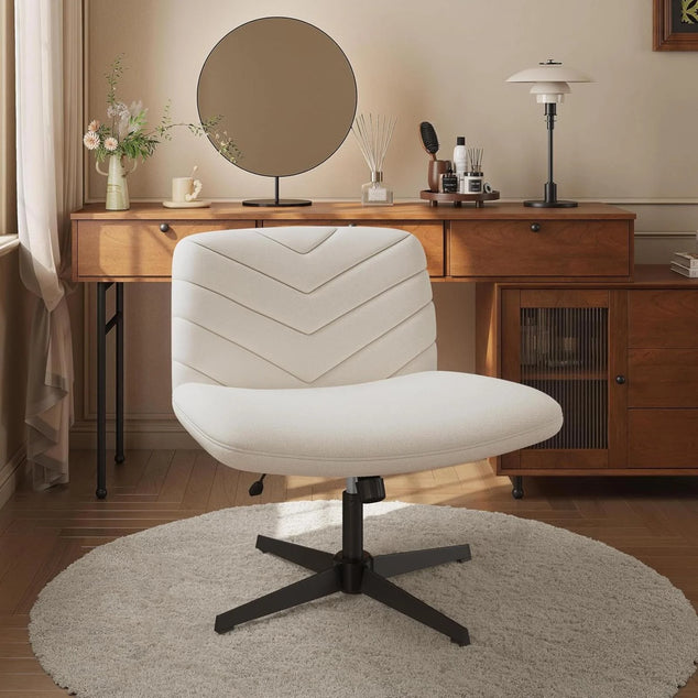 Bureaustoel in hoogte verstelbaar beige 65 x 66 x 80 cm