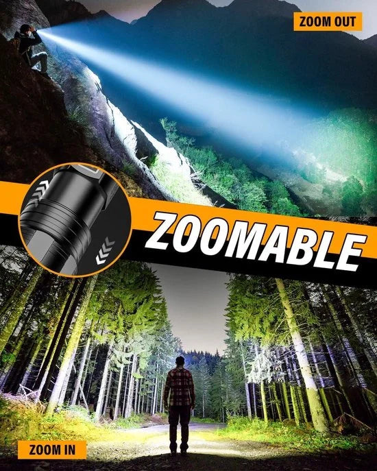 20.000 lumen hoge prestaties professionele XHM70.2 Led-zaklamp - oplaadbaar en waterdicht Militaire Zaklamp