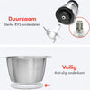 KitchenBrothers Hakmolen - 300W - 1,8 L - RVS Kom - Food Chopper - Hakmolen Elektrisch - 2 Snelheden - RVS