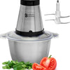 KitchenBrothers Hakmolen - 300W - 1,8 L - RVS Kom - Food Chopper - Hakmolen Elektrisch - 2 Snelheden - RVS