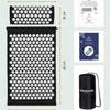 LifeGoods Spijkermat met Kussen - Shakti Mat - Acupressuur Mat - Spijkerbed - Massage Mat - Zwart