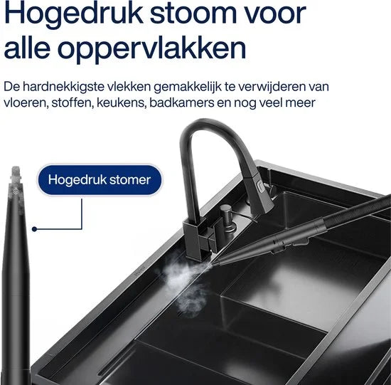 Samako Tapijtreiniger PRO 1800W - Stoomreiniger en vlekkenreiniger - 8 Opzetstukken - 100° Stoom - Bankreiniger - Meubelreiniger