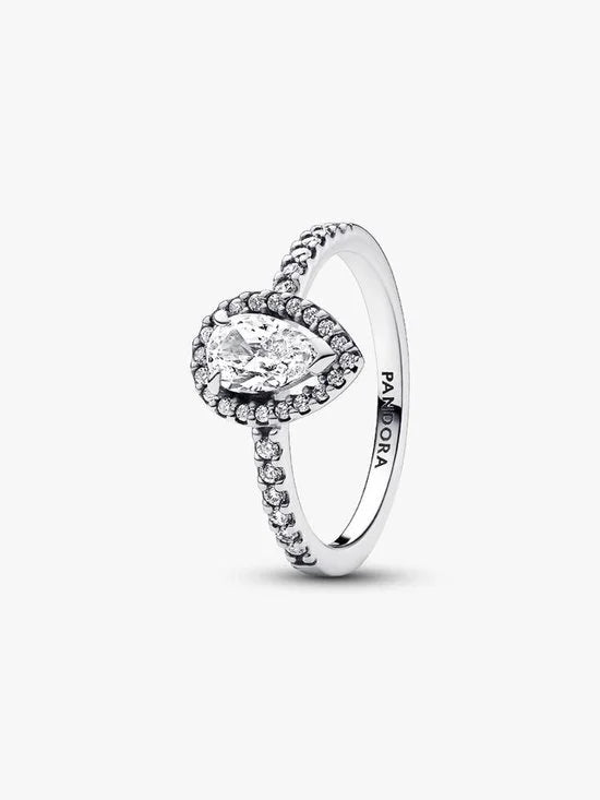 Ring Sprankelende Peer Halo 192835C01-50 - maat 50