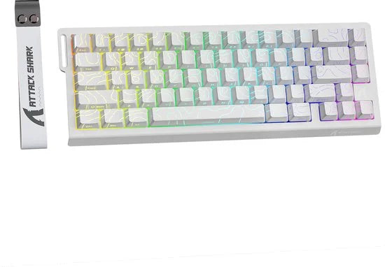 X68HE - Magnetic Switch Wired Gaming Toetsenbord - RGB - Side Printed PBT Keycaps - Decorative Lanyard - 8Khz - 0.01mmRT - 0.125ms - White Contour Line