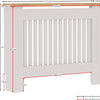 Arlington Radiatorbekleding - Wit - Modern - MDF - Lamellen - M - Radiatorpanelen