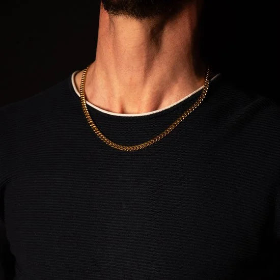 Heren Guess heren stalen goldplated collier LINK CITY - Ketting - Staal - Goudkleurig - 54 cm