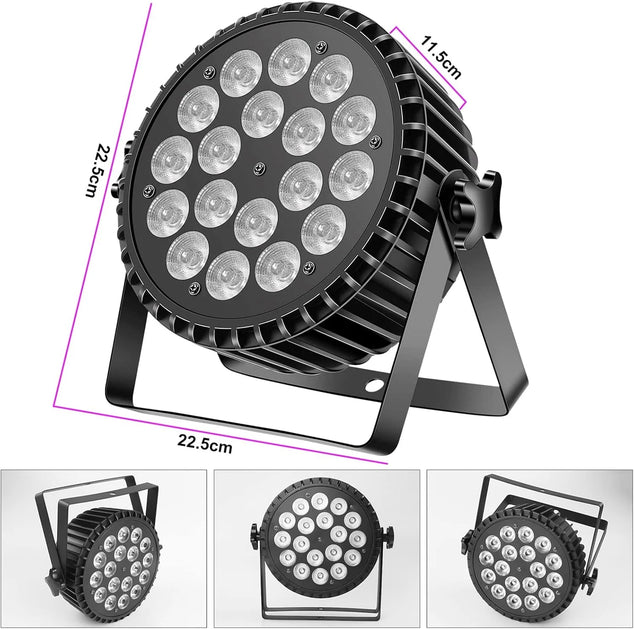 200 W LED Par Koplamp RGB UV zwart licht 18 LED podiumlicht partylicht DMX-4/8CH spot | EU STEKKER