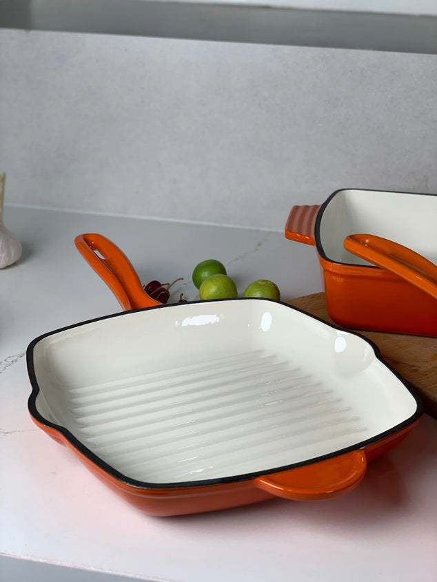 Grillpan 25x25 Oranje