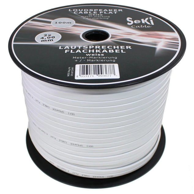 100 m speaker cable 2 x 4 mm² audio cable box cable flat cable 3 mm