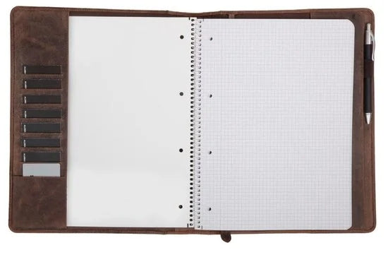 Pride and Soul schrijfmap - WINSTON - leer - bruin - A4 - JU-30122