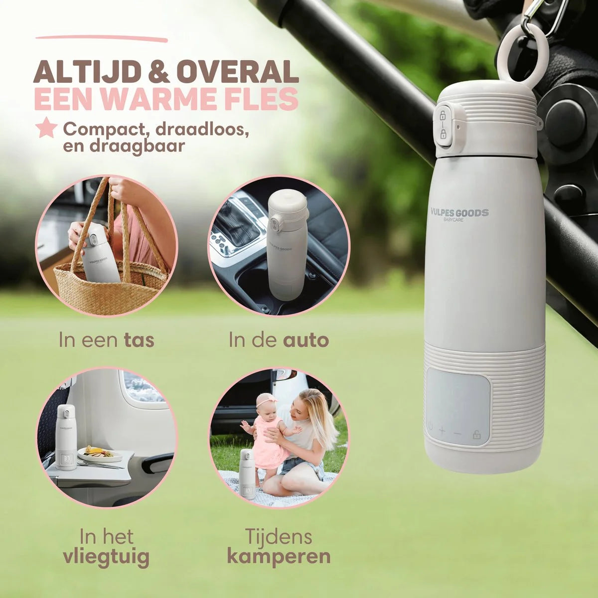 Flesverwarmer Draagbaar Nomad