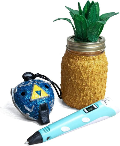 P1 3D Printing Pen with Display - Includes 3D Pen  3 Starter Colors of PLA Filament  Stencil Book + Project Guide  and Charger