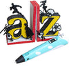 P1 3D Printing Pen with Display - Includes 3D Pen  3 Starter Colors of PLA Filament  Stencil Book + Project Guide  and Charger