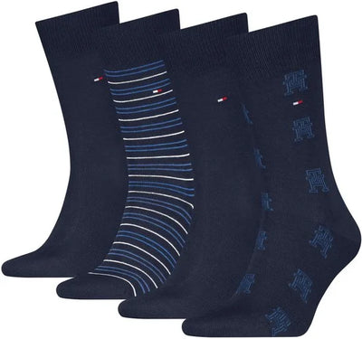 Tommy Hilfiger Giftbox Herensokken 4-Pack Navy 43-46