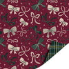 Inpakpapier - Cadeaupapier - Kadopapier - X-mas Bows Burgundy / Kerstruit Groen - 30cmx100m - Rol inpakpapier - Kerst - Strikjes - Kerstboom - Kerstdagen