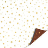 Het Inpakhuis - Inpakpapier - Cadeaupapier - Little Stars Mokka / Little Stars White - 50cm x 100m - Rol inpakpapier - Sterretjes - Sterren - Bruin - Wit - Goud