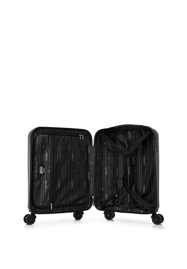 Skyspeed Line Harde ABS koffer,  55 x 38,5 x 20cm reiskoffer, trolley, cijferslot, telescopische handgreep, 4 wielen, zwart., Handbagage