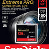 Extreme PRO CompactFlash-Geheugenkaart 128 GB (Overdrachtssnelheden Tot 160 MB/s Lezen En 150 MB/s Schrijven, VPG-65, RescuePRO Deluxe) Zwart